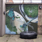 Wall mural of a butterfly and a dragonfly